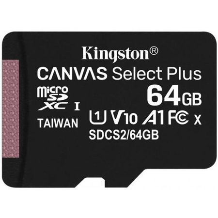 KINGSTON Kingston SDCS2-64GB 64Gb Micsdxc Canvas Select Plus Memory Card; 100R - A1 SDCS2/64GB
